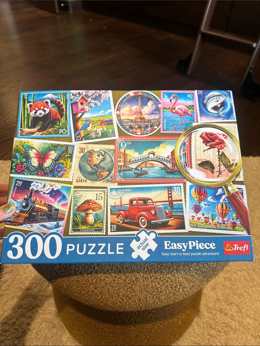 300-Piece Kids Puzzle – Colorful Stamp Collage